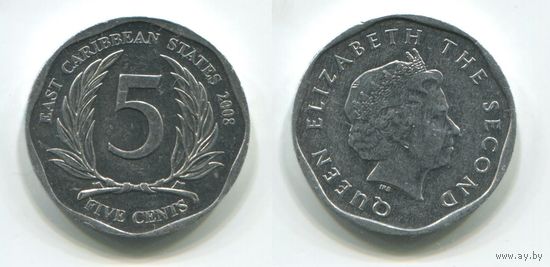 Восточные Карибы. 5 центов (2008, XF)