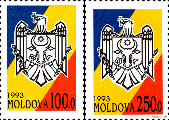 Герб Молдавия 1993 год 2 марки