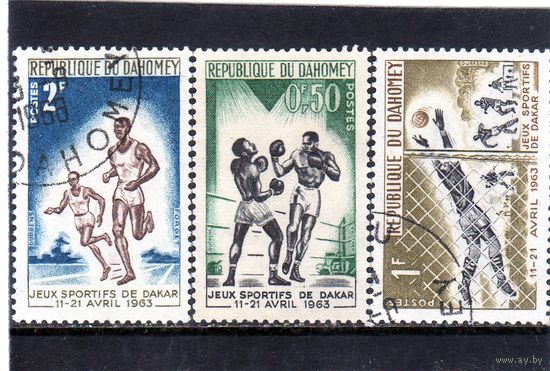 Дагомея (совр. Бенин). Ми 213-215. Спортивные игры.Дакар.1963.