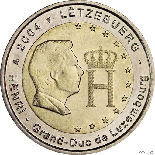 2 евро 2004 Люксембург Великий Герцог Анри UNC из ролла