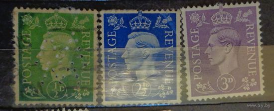 Король Георг VI . Великобритания. Дата выпуска: 1941 3 шт