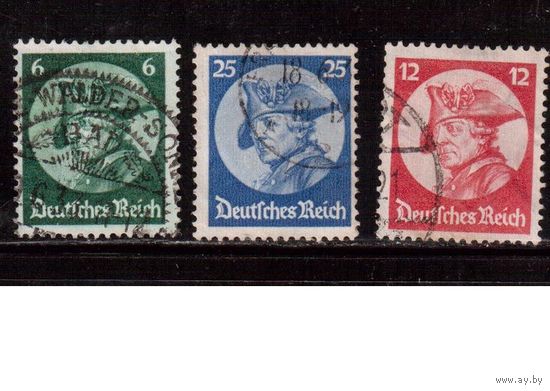Германия(Рейх)-1933,(Мих.479-481)   гаш. ,  Стандарт, Король Пруссии(полная серия)(2)