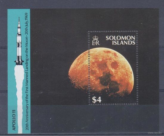 [710] Соломоны 1989.Космос.Астрономия.  БЛОК MNH