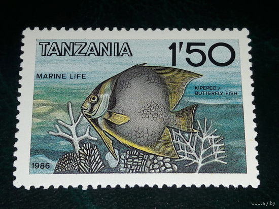 Танзания 1986 Морская фауна. Рыба - бабочка. Чистая марка