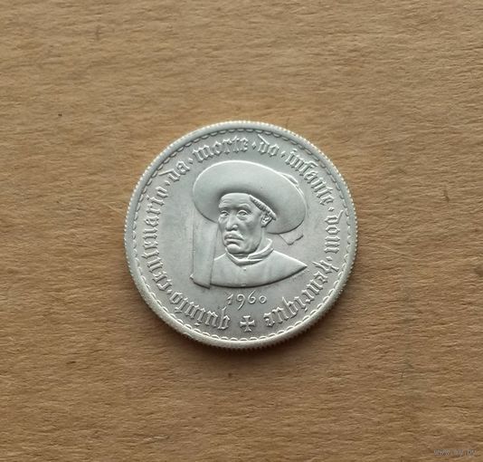 Португалия, 5 эскудо 1960 г., серебро 0.650, 500 лет со дня смерти принца Генриха Мореплавателя