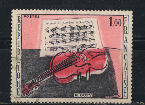 Франция 1965 Рауль Дюфи Картина Красная скрипка #1529