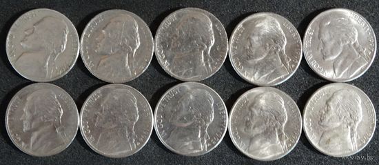 США 5 центов КМ#А192 1964-1997 (даты в описании)