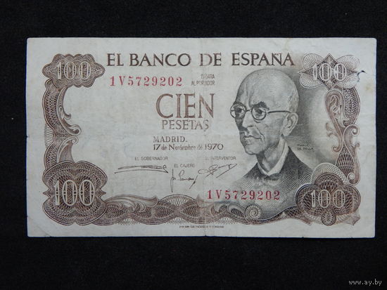 Испания 100 песет 1970г.