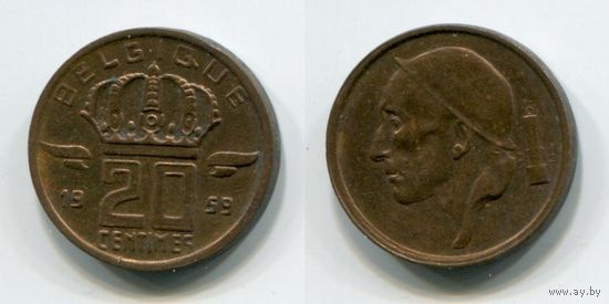 Бельгия. 20 сантимов (1959)
