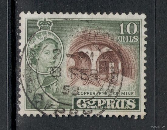 Британский Кипр 1955/  Горнодобывающая промышленность | Железная дорога. Королева Елизавета II.