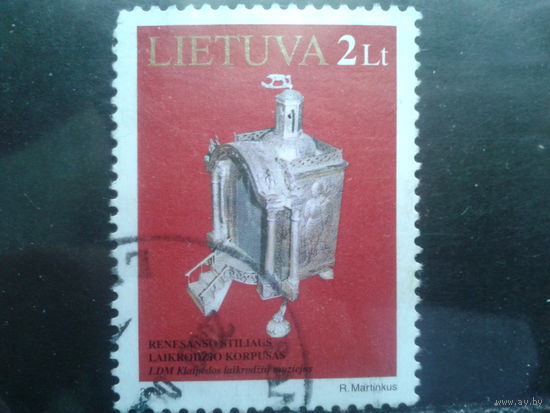 Литва 2000 Часы эпохи Возрождения 14-15 века Михель-1,7 евро гаш