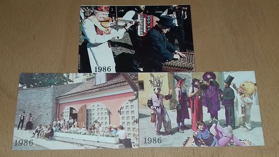Календарики 1986 Эстония Театральное искусство 3 шт. одним лотом