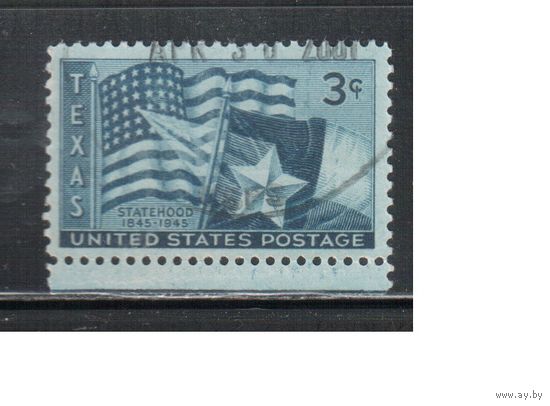 США-1945, (Мих.543 ), гаш.   , Штат Техас, Флаг (одиночка),