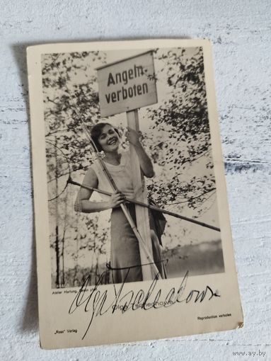 Автограф Ольги Чеховой на открытке изд. ROSS, 1930-е.