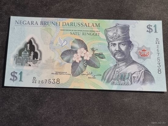 Бруней 1 ринггит ( доллар) 2016 Unc