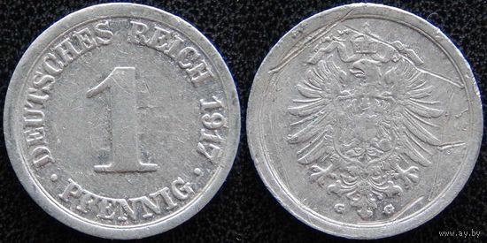 YS: Германия, Рейх, 1 пфенниг 1917G, KM# 24 (1)