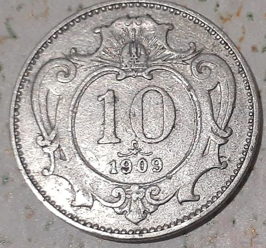 Австрия 10 геллеров, 1909