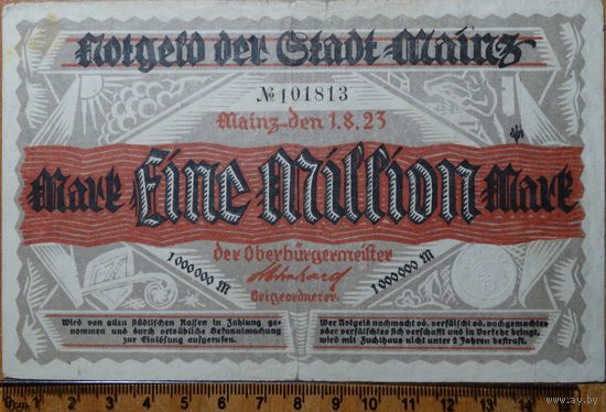 1 миллион марок 1923г. Майнц