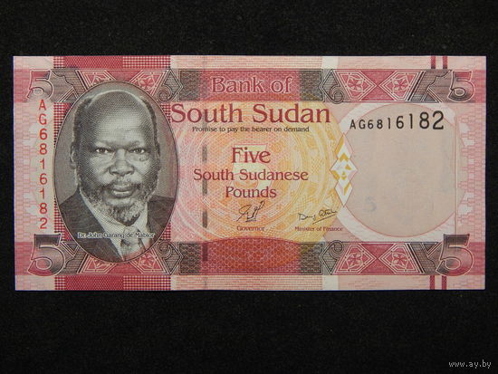 Южный Судан 5 фунтов 2011г.UNC