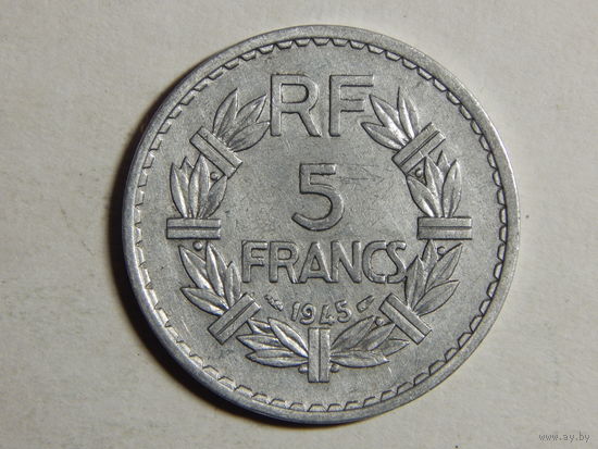 Франция 5 франков 1945г