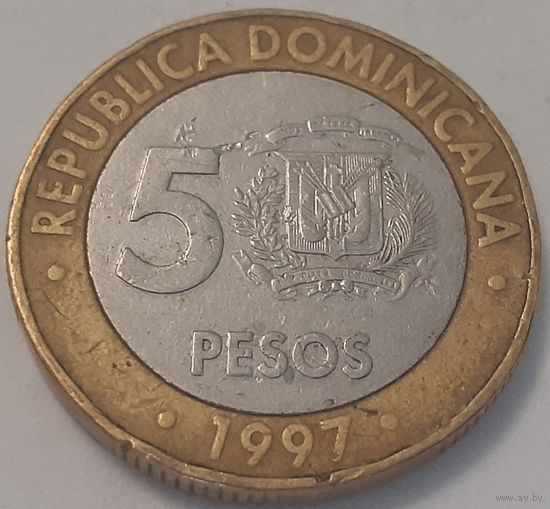 Доминикана 5 песо, 1997 (4-9-14)