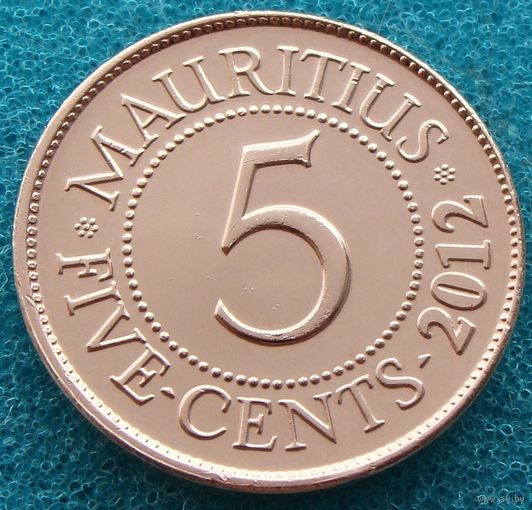 Маврикий. 5 центов  2012 года  КМ#52