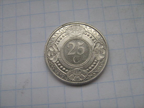 Нидерландские Антилы 25 центов 1999г.km35