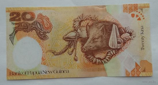 Папуа-Новая Гвинея 20 кина 2008 г. 35 лет банку. Юбилейная
