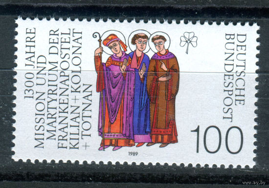 Германия (ФРГ) - 1989г. - Святой Килиан - полная серия, MNH с отпечатком [Mi 1424] - 1 марка