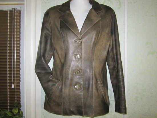 Пиджак кожаный классической модели, р.42