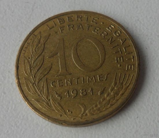 10 сантим Франция 1981 г.в.