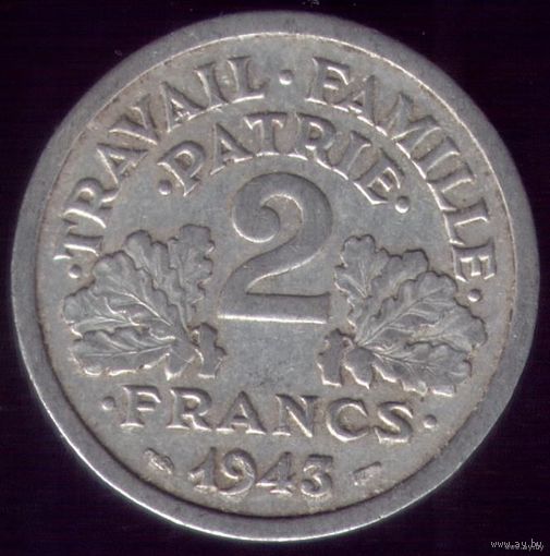 2 Франка 1943 год Франция