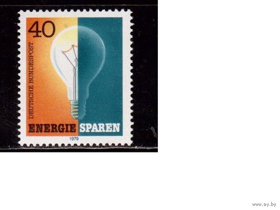 Германия(ФРГ)-1979,(Мих.1031), **, Электричество, Лампочка