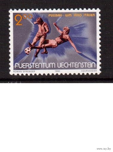 Лихтенштейн-1990, (Мих.987)  **  , Спорт,  ЧМ по футболу