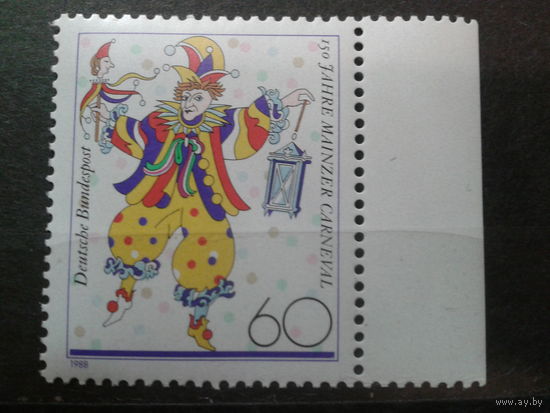 ФРГ 1988 карнавал, клоун** Михель-1,4 евро