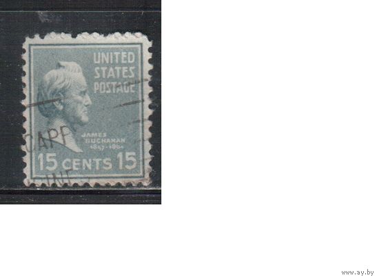 США-1938, (Мих.427), гаш.   , Стандарт, Президенты, Бьюкенен,