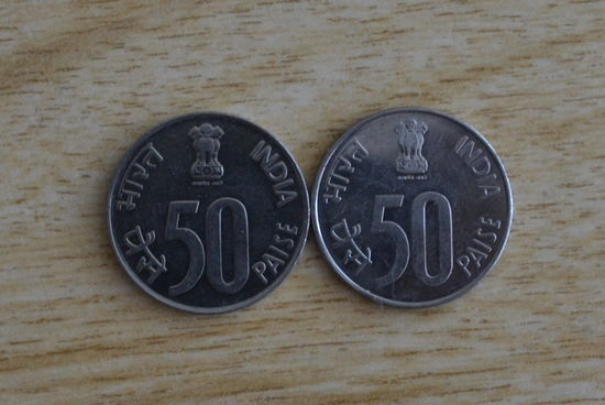 Индия 50 пайс 1988(м.д. - Ноида и Оттава)