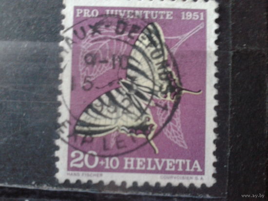 Швейцария 1951 Бабочка