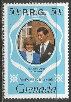 Гренада. Принц Чарльз и леди Диана. Свадьба. Служебная марка. 1982г. Mi#13.