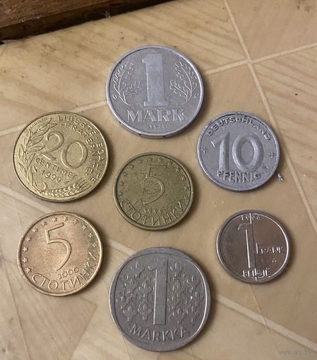 Монеты Европы (7 шт)