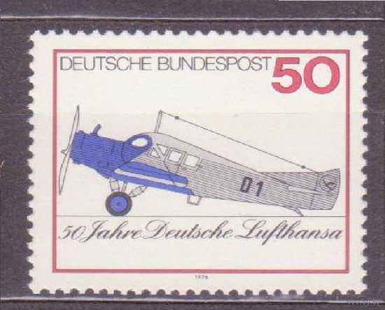 ФРГ Германия 1976 авиация, самолет, 50 лет немецкой Люфтганзе 878**\\7