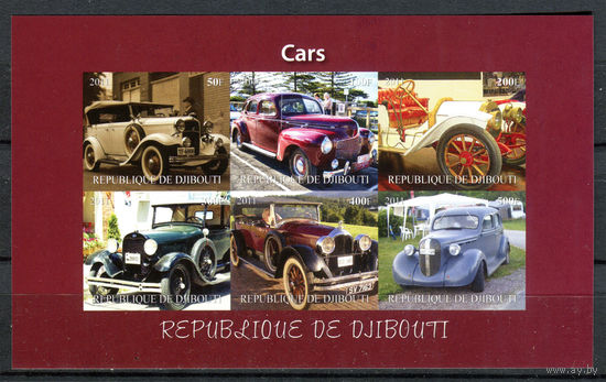 Джибути - 2011г. - Старинные автомобили - MNH - 1 лист