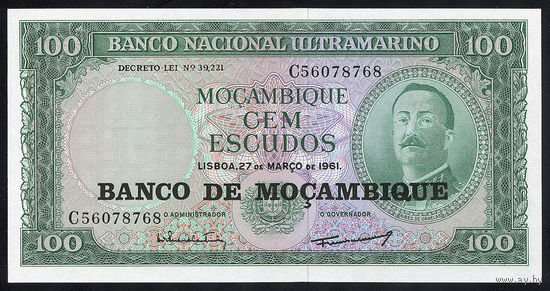 MOZAMBIQUE/Мозамбик_100 Escudos_nd (1976-old 27.03.1961)_Pick#117.a_UNC
