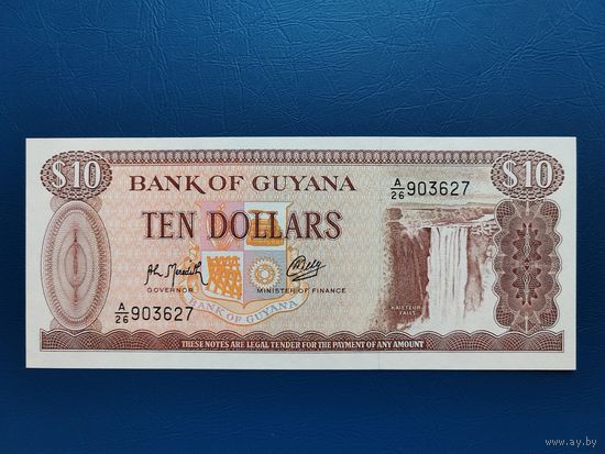 Гайана 10 долларов 1992г unc пресс