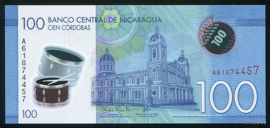 Никарагуа 100 кордоба 2014 г. P212. Серия A. Полимер. UNC