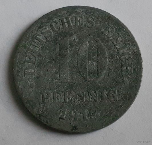 Германия 10 пфеннигов, 1918 Цинк /не магнетик/ (3-16-239)