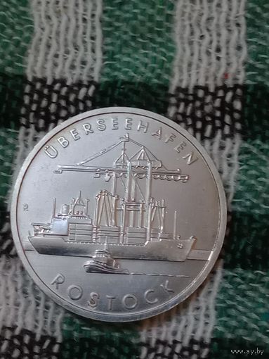 ГДР 5 марок 1988 порт Росток