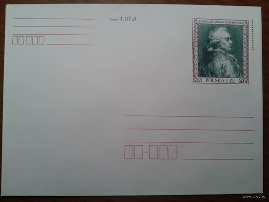 Польша 2001 конверт с ОМ король Станислав Август Понятовский 18 век