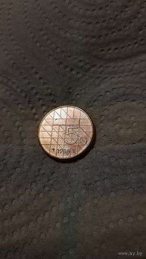 Нидерланды 5 центов, 1988г.