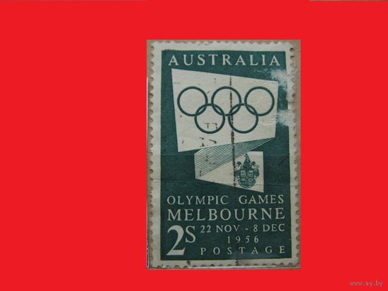 Марка Олимпийские Игры - 1956 В Мельбурне 1955 год Австралия